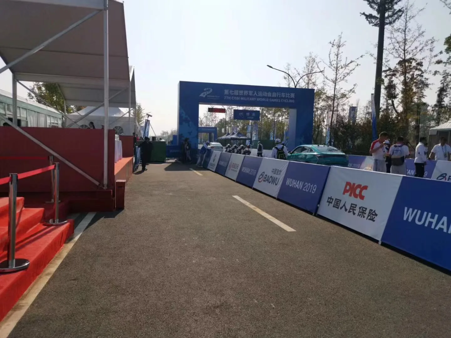 Tent configured for a sports event