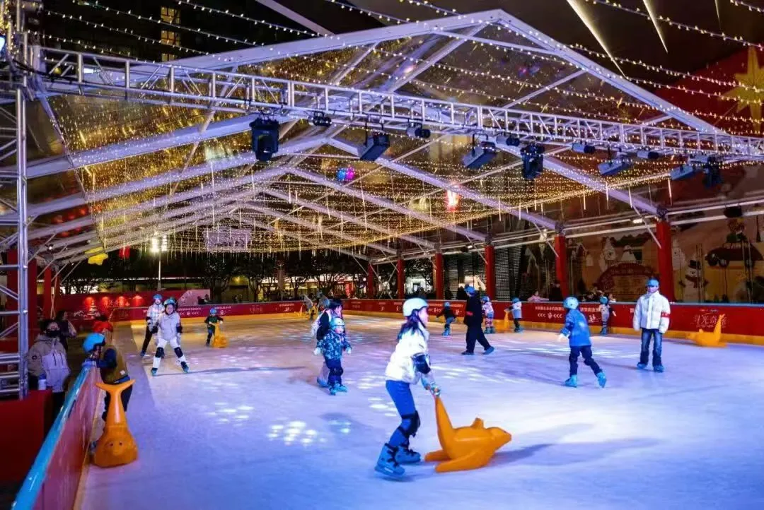 Transparent PVC event tent in cool weather